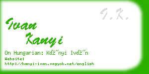 ivan kanyi business card